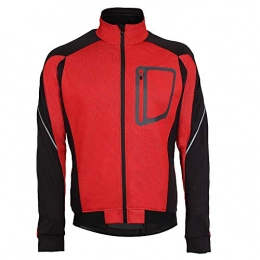 Hellomiko Men's Fleece Cycling Rain Jacket Winter Thermal Cold Wear Fleece Top MTB Mountain Bike Jacket Red