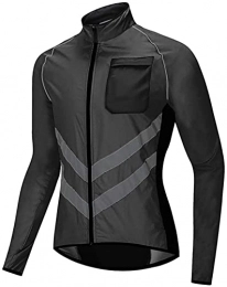 HHY Men's Cycling Jacket Windproof Lightweight Breathable Cycling Jersey Waterproof Bicycle Windbreaker Running Jacket Mountain Bike Jacket for Cycling Jogging Hiking,Black,XL