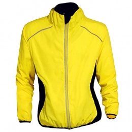 Pateacd Clothing Hi Vis Ladies Cycling Jacket Waterproof Running Jackets Lightweight Breathable Mens Womens Mountain Bike Coat Outdoor Sports Long Sleeve Windbreaker, Yellow, L