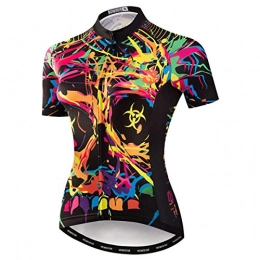 Hotlion Mountain Bike Jersey Women's Cycling Jersey Biking Shirt Jacket Tops with 3 Pockets, Comfortable Quick Dry