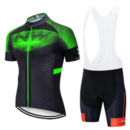 HRN Clothing HRN Mens Cycling Jersey, Shorts Set Short Sleeve Bike Jersey, 3D Top Padded Shorts Jacket Mountain Summer Wear Quick-Dry, A13, XL