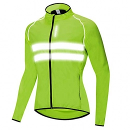 HTABY Clothing HTABY Reflective Jacket Men Women Windproof Cycling Windbreaker Mountain Road Bike Waterproof Jacket High Visibility, Green, XXXL