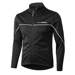 INBIKE Clothing INBIKE Men's Softshell Cycling Jacket Fleeced Winter Bike Windproof Outdoor Sport Coat(Black&Silver, M)