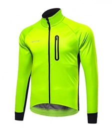 Jenghfnifer Clothing Jenghfnifer Cycling Jersey Top Mens Cycling Jacket Windproof Breathable Lightweight High Visibility Warm Long Sleeve Jacket Mountain Bike Jacket (Color : Green, Size : M)