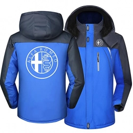 JUANJUAN Clothing JUANJUAN Men's A.l.f.a.R.o.m.e.o Skiing Jacket Waterproof Windproof Outdoor Mountain Parka Fleece Jackets With Hood-blue||M