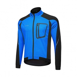 Kanqingqing Clothing Kanqingqing Cycling Jersey for Mens Mens Cycling Jacket Windproof Breathable Lightweight High Visibility Warm Thermal Long Sleeve Jacket Mountain Bike Jacket (Color : Blue, Size : XL)