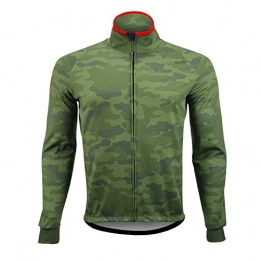 KDOAE Clothing KDOAE Mountain Bike Shirt Camouflage Cycling Jacket Autumn And Winter Windproof Long-sleeved Cycling Jacket Plus Warm Men's Cycling Jacket for Men with Elastic Breathable (Color : Green, Size : S)