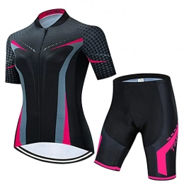 LDX Clothing LDX Cycling Jersey Set Women, Women Men's Short Sleeve Cycling Jersey Jacket Cycling Shirt Quick Dry +Mountain Cycling Shorts (Color : B, Size : XL)