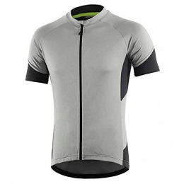Lesrly-Cycle Clothing Lesrly-Cycle Cycling Jacket, Polyester Quick-Drying Breathable Short-Sleeved Cycling, for Mountain Bike Tops Night Riding Reflective Zip Top, Summer Leisure Sports, LightGrey, XL