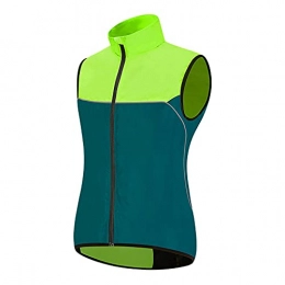 LGZY Clothing LGZY Cycling Gilet Mens Running Vest Sleeveless Jacket Waterproof Windproof Cycling Vest Lightweight Breathable MTB Gilets Reflective Mountain Bike Vest for Cycling Running Jogging, Green, 3XL