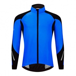 LGZY Clothing LGZY Mens Windproof Cycling Jackets Winter Gear Warm Up Thermal Fleece Bike Jersey Water Resistant Mountain Bike Road Bicycle Coat Outdoor Sportswear, Blue, L