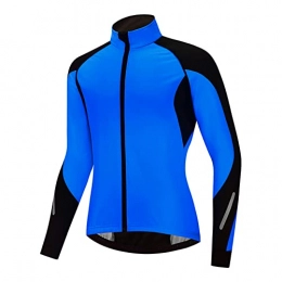 LGZY Clothing LGZY Mens Windproof Cycling Jackets Winter Gear Warm Up Thermal Fleece Bike Jersey Water Resistant Mountain Bike Road Bicycle Coat Outdoor Sportswear, Blue, XXL
