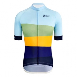 Liangzishop Clothing Liangzishop Cycling Jerseys Color Striped Ladies Short-sleeved Summer Cycling Suit High Elastic Quick-drying Breathable Road Mountain Bike Top Biking Shirt (Size : XS)