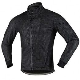LOXO CASE Clothing LOXO CASE Cycling Bike Jackets for Men Winter Thermal Running Jacket Windproof Breathable Reflective Softshell Windbreaker MTB Bike Jersey, Black, S