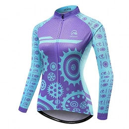 LOYFUN Clothing LOYFUN Cycling Jersey for Women, Women's Autumn Jersey Long-sleeved Lightweight Moisture-absorbing Fast Drying Mountain Bike Jersey Jacket (Color : A1, Size : L)