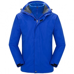 LZJDS Clothing LZJDS Outdoor Jacket for Men Women 3 in 1 Thicken Coat Windproof Waterproof Mountain Windbreaker, Blue, 3XL