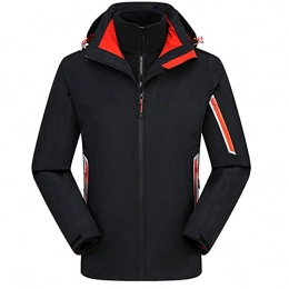 LZJDS Clothing LZJDS Winter Coats for Mens Women Hoodie Jacket Outdoor Zipper Outerwear Mountain Windbreaker, Black, S
