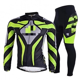 Maoviwq Clothing Maoviwq Cycling Jersey Cycling Jersey Set 3D Sponge Cushion Trousers Autumn Winter Warm Jacket Men Long Sleeve Jersey Suit For Road Bike Mountain Biking (Size:2XL; Color:B 5Pcs)