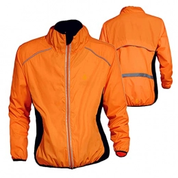 Uphold Clothing Men's Cycling Jacket Running Long Sleeve Tops Windproof Waterproof Lightweight High Visibility Women Jersey Suit Windbreaker Reflective Summer Mountain Bike Road Bicycle Jacket(Size:XL, Color:orange)