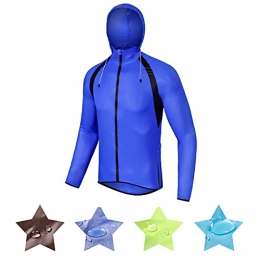 ZHANGXUL Clothing Men's Cycling Jersey, Long Sleeve Cycle Tops Waterproof Bicycle Jackets Mountain Bike Shirt with Hat Biking MTB Clothing ZHANGXU (Color : Dark blue, Size : XL)