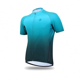 giktuv Clothing Men's Cycling Jersey, Short Sleeve Cycling Tops with 3 Rear Pockets, Mountain Bike Shirt Biking MTB Clothing Breathable Mesh Bicycle jackets, Green, 3XL