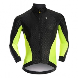 Xinxinchaoshi Clothing Men's Cycling Jersey Suit Full Sleeve Bicycle Jersey Clothing Autumn and Winter Cycling Jersey Fleece Long Sleeve Top Mountain Bike Windproof Jacket Cycling Jersey ( Color : Yellow , Size : 3XL )