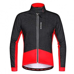WEIWEI Clothing Men's Cycling Rain Jacket Winter Thermal Windproof Mountain Road Bicycle Windbreaker Long Sleeve Lightweight Raincoat, black / red, S