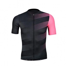 MOMIN Clothing Men's Half-zip Cycling Jersey Summer Mountain Bike Wear Men's Short-sleeved Jacket Riding Outdoor Equipment Bicycle Shirt (Color : Pink, Size : XXXXL)