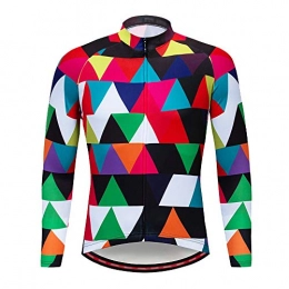 Men's Outdoor Cycling Jerseys Quick Dry Cycling Clothes Long Sleeve Mountain Bike Road Bicycle Shirt Jeresys Colour Block Bike Jacket Breathable Biking Top ( Color : Multi-colored , Size : L )