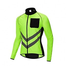 LLJJP Clothing Men's Reflective Bicycle Clothes Long Sleeve Breathable Cycling Jacket, High Visibility Road Mountain Bike Lightweight Rain Windbreaker Coat Outdoor Sports Tops Running Jersey