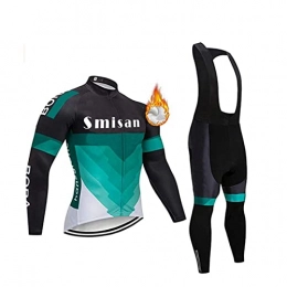 Lovethetrack Clothing Men's Warm Fleece Cycling Jacket Cycling Pants Mountain Bike Road Bike Jacket Bib Long Knitted Breathable Reflective (Color : A, Size : XXL)