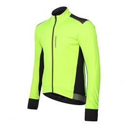 WJS Clothing Men's Winter Cycling Jacket, Long Sleeve Cycling Jacket, Men's Cycling Jackets, Thermal Fleece Windproof Reflective, Sports Mountain Windbreaker Biking Jackets(Size:x-large, Color:green)