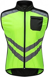 ZinHen Clothing Mens Cycling Gilet, Reflective Cycling Vest Sleeveless Jacket Waterproof Running Vest, Lightweight Breathable MTB Gilets Mountain Bike Vest for Jogging Outdoor Sports (Green, M)