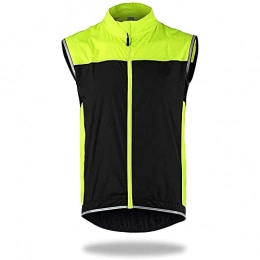 ZinHen Clothing Mens Cycling Gilet, Running Vest Sleeveless Jacket Waterproof Windproof Cycling Vest Lightweight Breathable Gilets Reflective Mountain Bike Vest for Cycling Running Jogging (Green, M)