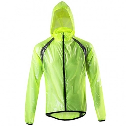 Greetuny Clothing Mens Cycling Jacket Lightweight Waterproof Rain Coat, Reflective Windproof Jacket Mountain Biking Windbreaker with Rear Breathable Hole, for Outdoor Cycling, Running, Green, L