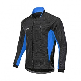 MHSHKS Clothing MHSHKS Bike Jersey Mens Breathable Waterproof Windproof Warm Thermal Long Sleeve Jacket MTB Mountain Bike Jacket (Color : Blue, Size : 3XL)