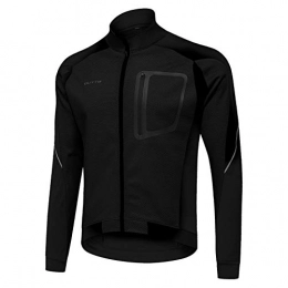 MHSHKS Clothing MHSHKS Men's Cycling Bike Jersey Biking Cycle Tops Cycling Jacket Coat Mountain Bike MTB Shirts Long Sleeve Breathable Rainproof Light Comfortable Pockets (Color : Black, Size : 4XL)