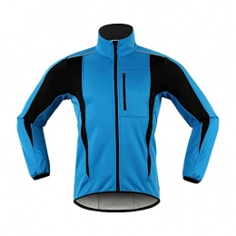 mnzncrfee Clothing mnzncrfee Men's Cycling Jersey, Long sleeve Breathable Bicycle Composite fleece, windproof and rainproof outdoor warm jacket Mountain Bike Shirt Biking MTB Clothing, Blue, L