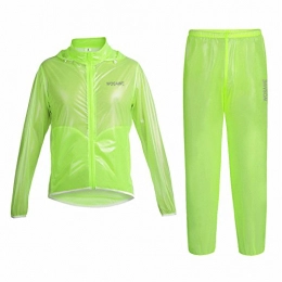 Lgwj Clothing Mountain Road Bike Riding Running Long Sleeve Riding Raincoat Set Split Transparent Raincoat, fluorescent green-XXL