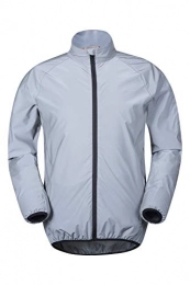 Mountain Warehouse Clothing Mountain Warehouse 360 Reflective Mens Jacket - Water Resistant, Easy Care, Front Pockets, Full Zip, Long Sleeve Jacket - Perfect for Everyday Use Silver L