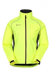 Mountain Warehouse Clothing Mountain Warehouse Adrenaline Mens Waterproof Cycling Jacket - Reflective Mens Coat, Breathable Unisex Rain Coat - for Outdoors, Running & Walking Yellow M