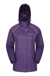 Mountain Warehouse Clothing Mountain Warehouse Pakka Womens Waterproof Packable Jacket - Foldaway Hood Jacket, High Vis Ladies Winter Coat, Lightweight Rain Jacket -for Cycling, Walking, Travelling Purple 14