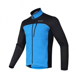 Mysenlan Men's Windbreaker Jacket Running Cycling Jackets Fleece Thermal Coat Windproof Warm Sports Jacket, M, Blue