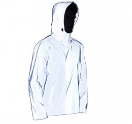 NewL Mens Fully Reflective Jacket Outdoor Windbreaker Running Cycling Coat (XXL) Grey