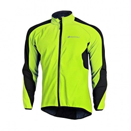 NUCKILY Clothing NUCKILY Mens Windproof Cycling Jackets Winter Gear Warm Up Thermal Fleece Bike Jersey Water Resistant Mountain Bike Road Bicycle Coat Outdoor Sportswear (S, Green)