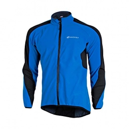 NUCKILY Clothing NUCKILY Mens Windproof Cycling Jackets Winter Gear Warm Up Thermal Fleece Bike Jersey Water Resistant Mountain Bike Road Bicycle Coat Outdoor Sportswear (XXL, Blue)