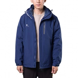 P T PECTNK Clothing P T PECTNK Mens Waterproof Fleece Jackets Navy Blue X-Large