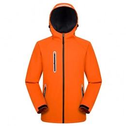 Pateacd Clothing Pateacd Winter Bike Coats Men Waterproof Cycling Jacket Thermal Men's Fleece Jacket with Hooded, Warm Softshell Jacket Men's Windproof MTB Jacket Windbreaker, Orange, 3XL
