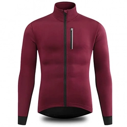 Pateacd Clothing Pateacd Winter Bike Jacket Men Women Cycling Jacket, Warm Fleece Jacket Water Repellent Windproof Winter Jacket Thermal Running Jacket Breathable Reflective MTB Jackets, Red, M
