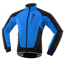 PDVCB Clothing PDVCB Men's Cycling Jackets Winter Bicycle Jacket Thermal Reflective Waterproof Breathable Mountain Biking Clothing Running Jackets Men, Blue, L